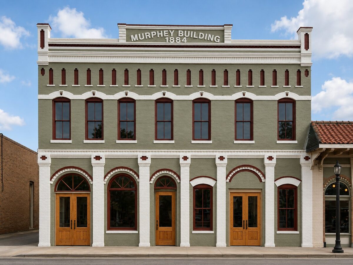 The Murphey Building - restored historic facade on Zebulon Street, Barnesville GA